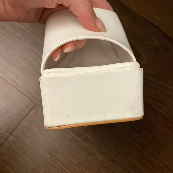 PLT Prettylittlething White Pu Square Toe Extreme Platform Heel Mules - Picture 5 of 11